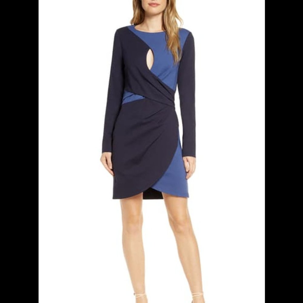 Adelyn Rae Colorblock Long Sleeve Keyhole …